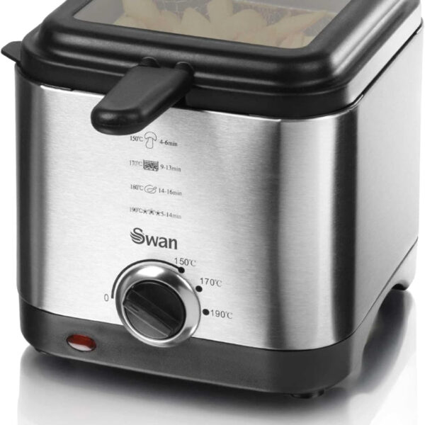 Swan 2.5 Litre Deep Fat Fryer with Viewing Window, Easy Clean, Adjustable temperature control, 1800 W, White, SD6080N
