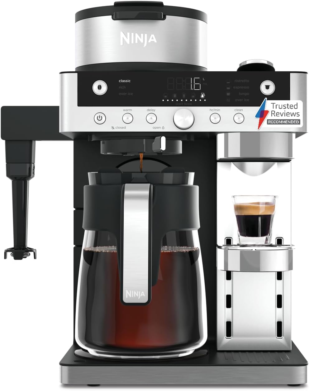 2-in-1 Filter Coffee And Pod Capsule Machine 1.8L Built-in Milk Frother Black 2-in-1 Filter Coffee And Pod Capsule Machine 1.8L Built-in Milk Frother Black