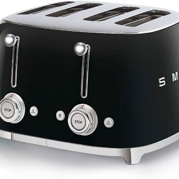 4 Slice Toaster 2000W Extra Wide Slots 6 Browning Levels Black