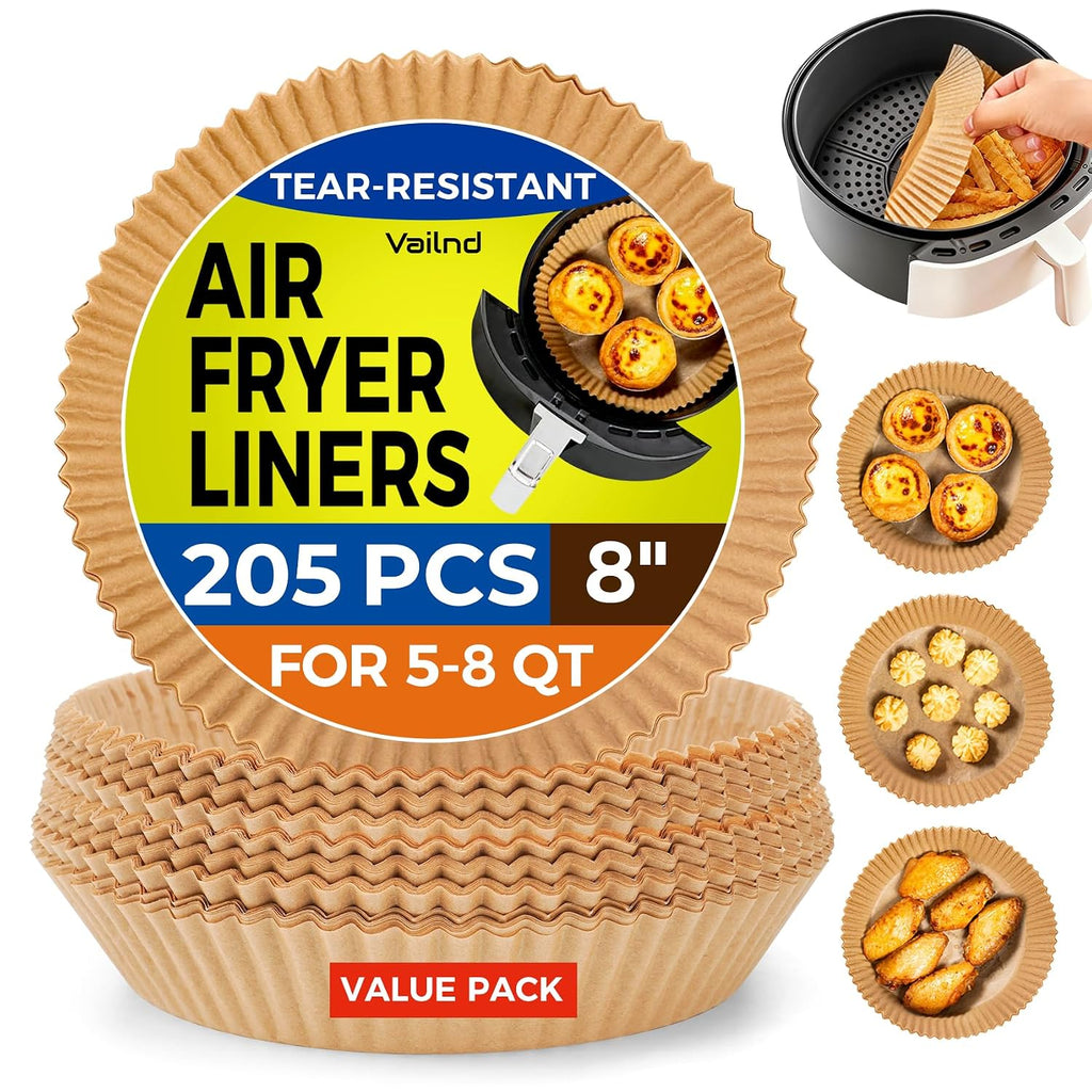 Air Fryer Liners 205 Pcs 8 Inch Disposable Non-Stick Paper For 5-8 Qt Basket Air Fryer Liners 205 Pcs 8 Inch Disposable Non-Stick Paper For 5-8 Qt Basket