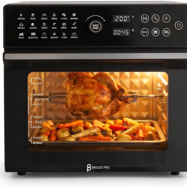 Air Fryer Oven 30L 1800W With Rotisserie 20-In-1 Dual Cook Black