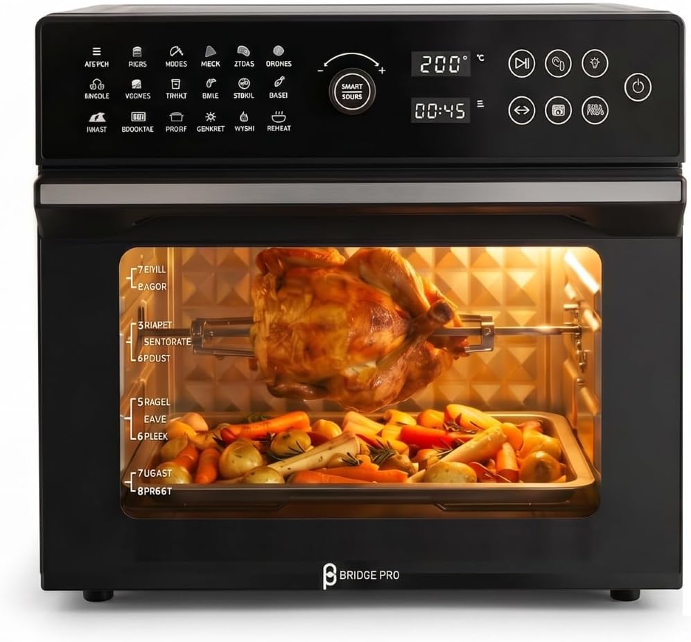 Air Fryer Oven 30L 1800W With Rotisserie 20-In-1 Dual Cook Black Air Fryer Oven 30L 1800W With Rotisserie 20-In-1 Dual Cook Black