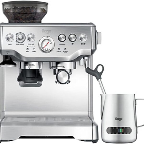 Bean To Cup Coffee Machine 16 Grind Settings 15 Bar Pump PID Temp Control Brushed Stainless Steel
