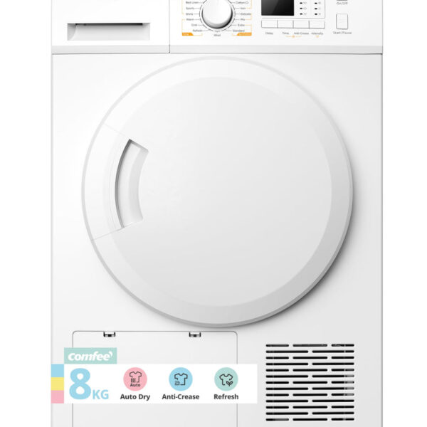 COMFEE' Freestanding Heat Pump Tumble Dryer,8kg Front Load, A+ Class, 16 Programmes