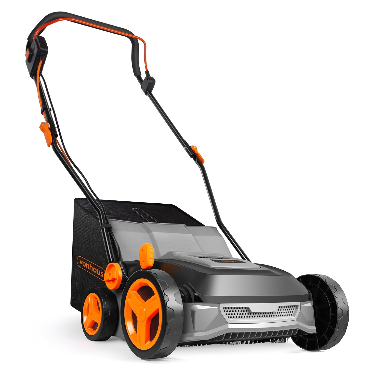 Corded Electric Artificial Grass Sweeper 1800W 45L Bag 370mm 5 Heights Grey Black Orange Corded Electric Artificial Grass Sweeper 1800W 45L Bag 370mm 5 Heights Grey Black Orange