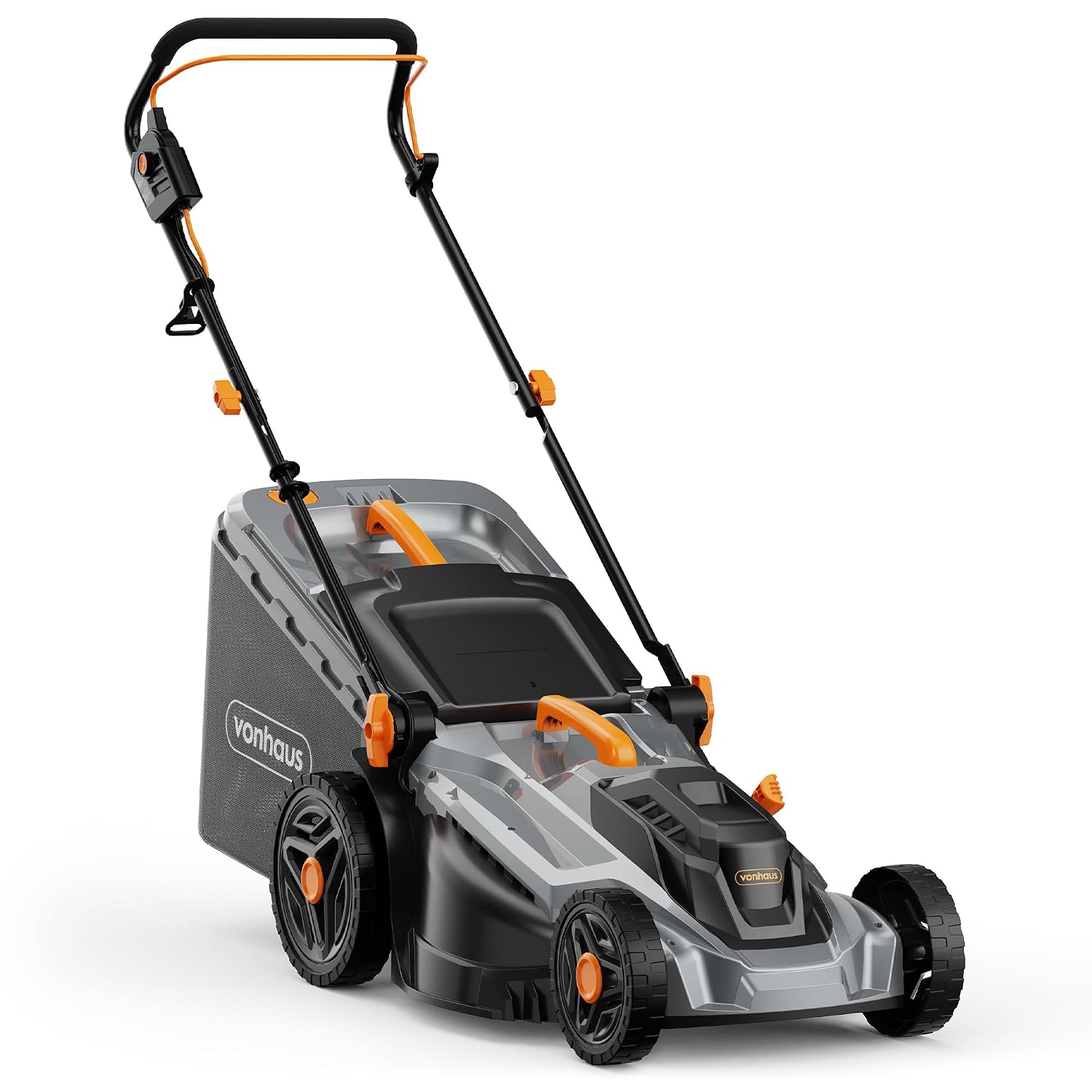 Corded Electric Hover Lawn Mower 1800W 43cm 52L 5 Heights Orange Grey Corded Electric Hover Lawn Mower 1800W 43cm 52L 5 Heights Orange Grey