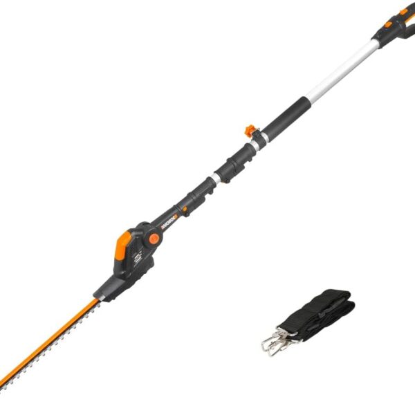 Cordless Pole Hedge Trimmer 45cm 3.2m Reach 10-Position Head Black