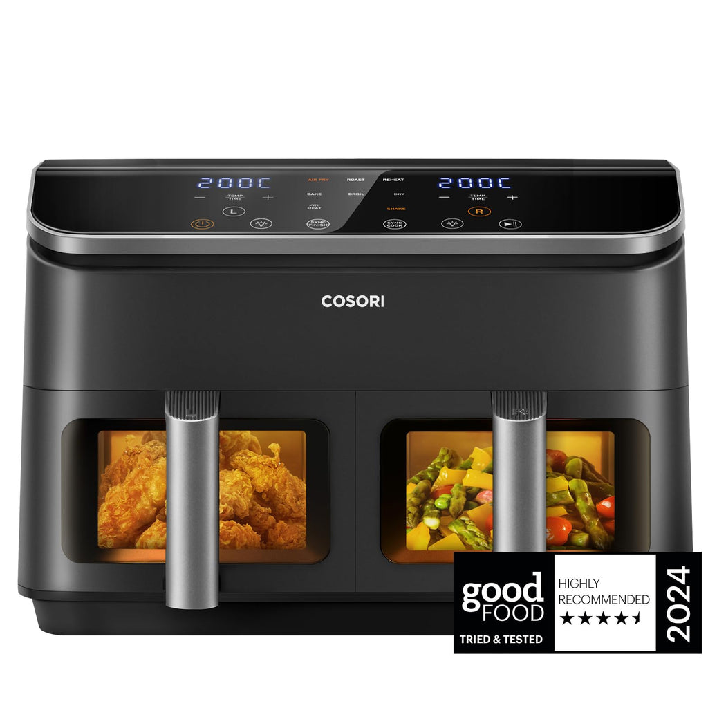 COSORI Dual Air Fryer, 8.5L Family Size, 8-In-1, Air Fry, Roast, Bake, Reheat, Dehydrate, Grill COSORI Dual Air Fryer, 8.5L Family Size, 8-In-1, Air Fry, Roast, Bake, Reheat, Dehydrate, Grill