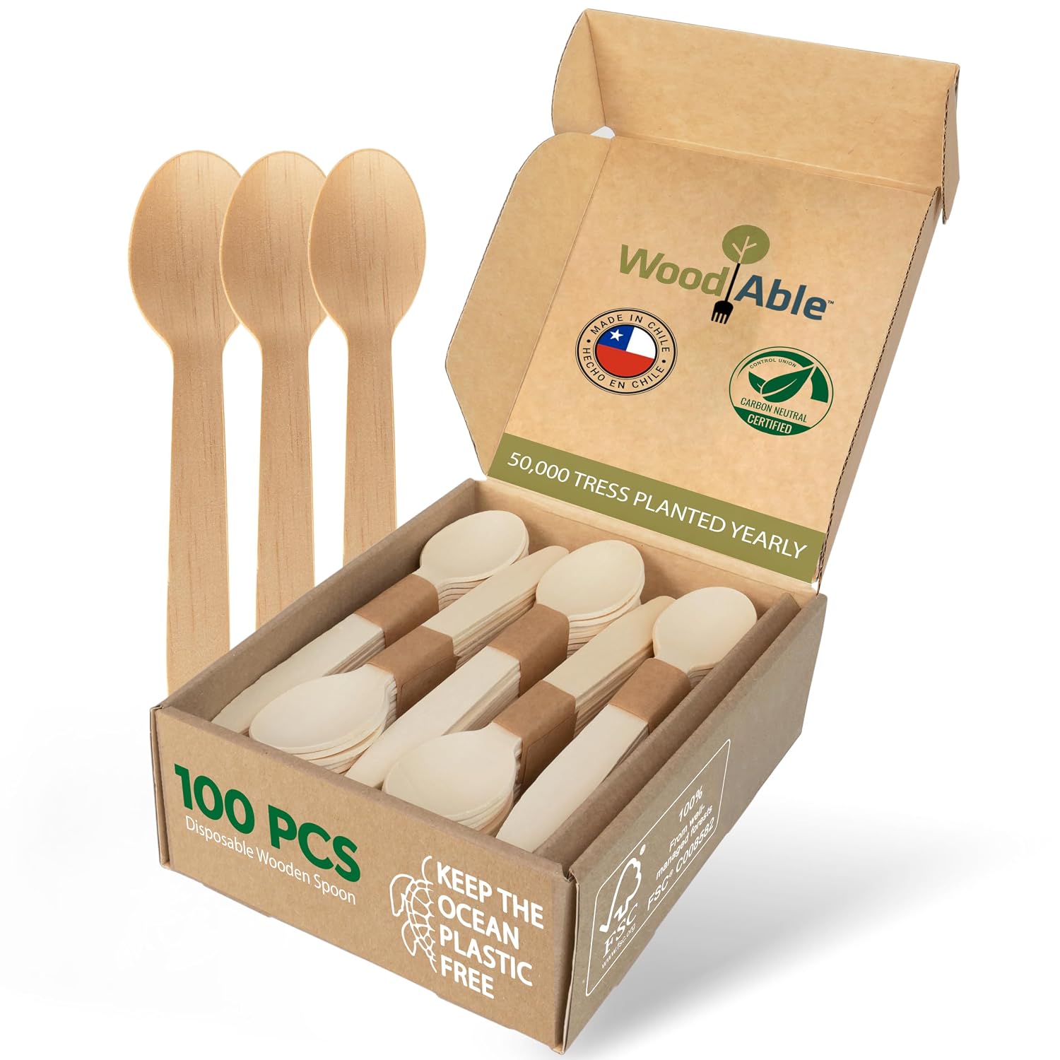 Cutlery Set 100 Spoons 6.5in Compostable Bamboo Cutlery Set 100 Spoons 6.5in Compostable Bamboo