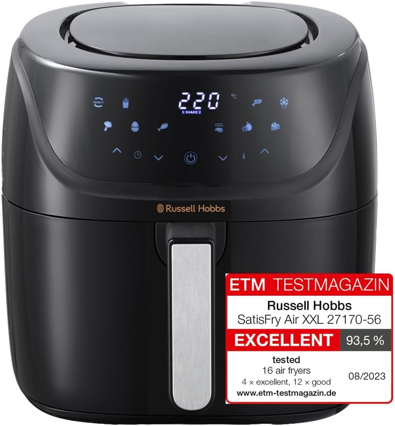Digital Air Fryer 8L 10 Preset Programmes 220°C Black Digital Air Fryer 8L 10 Preset Programmes 220°C Black