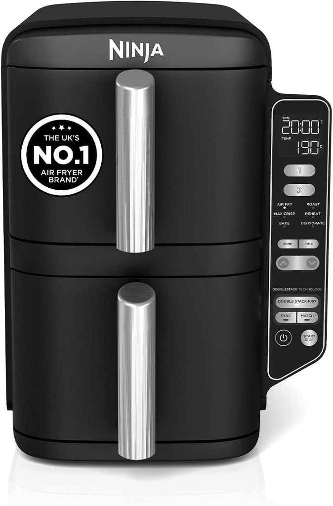 Double Stack Air Fryer 7.6L 2470W 6 Functions Black Double Stack Air Fryer 7.6L 2470W 6 Functions Black