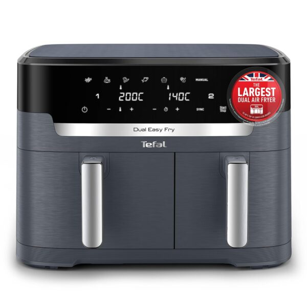 Dual Air Fryer 11L 8 In 1 2700W Touchscreen Java-Grey
