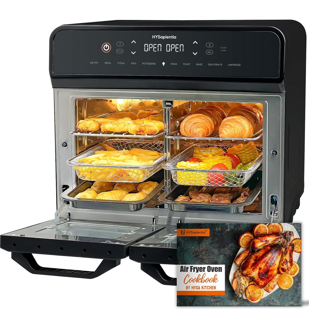 Dual Zone Air Fryer Oven 22L 2400W 10-in-1 Digital Touch Stainless Steel Dual Zone Air Fryer Oven 22L 2400W 10-in-1 Digital Touch Stainless Steel
