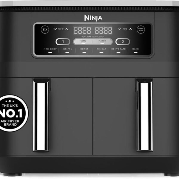 Dual Zone Digital Air Fryer 7.6L 6-in-1 Black