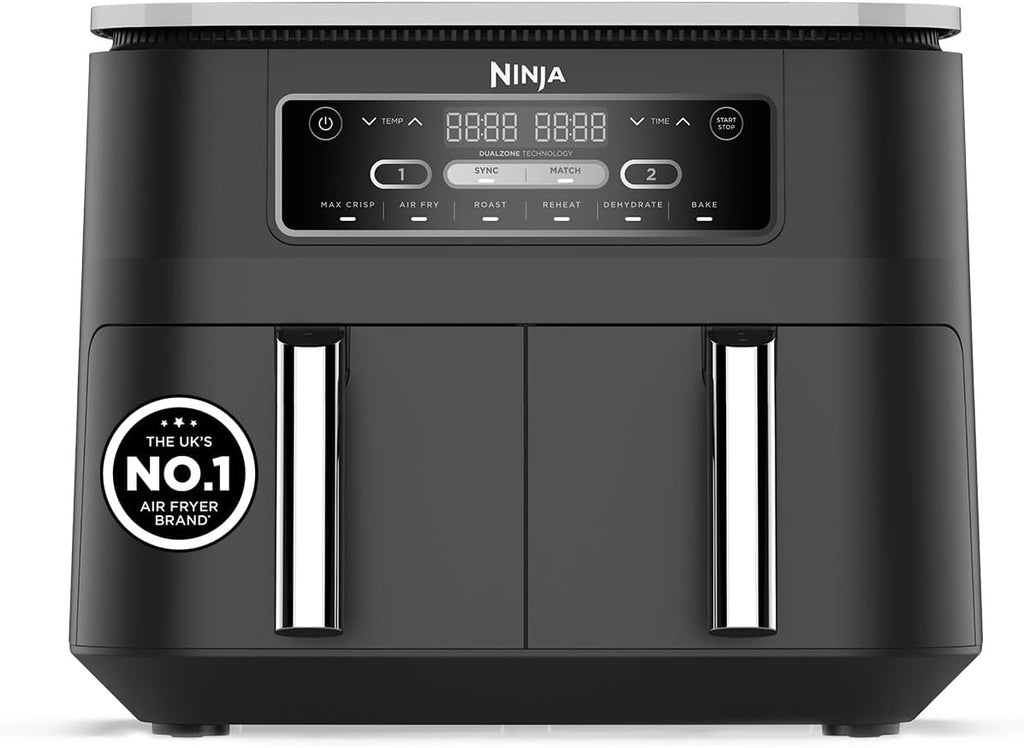 Dual Zone Digital Air Fryer 7.6L 6-in-1 Black Dual Zone Digital Air Fryer 7.6L 6-in-1 Black
