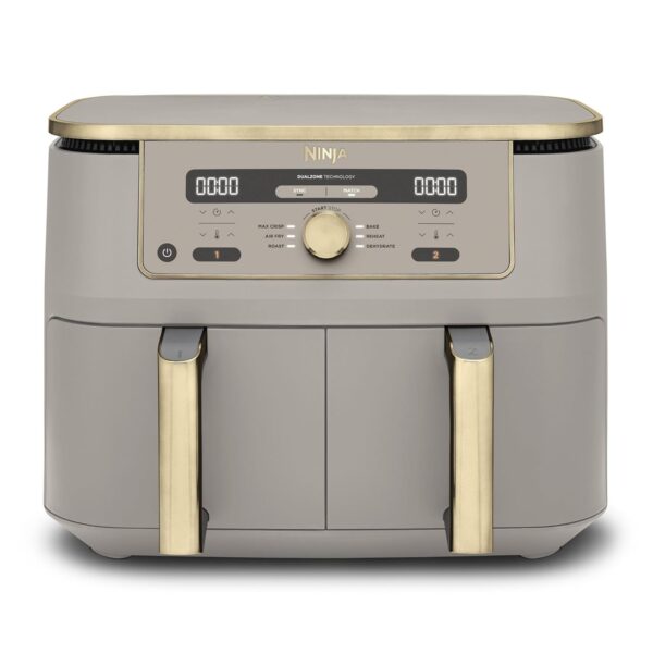 Dual Zone Digital Air Fryer 9.5L 6-in-1 Stone Gold