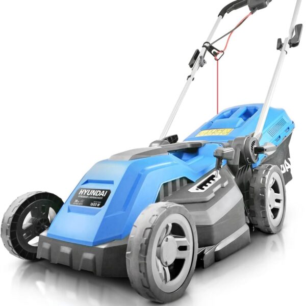 Electric Lawn Mower 38cm 1600W 40L Bag 5 Cutting Heights Blue