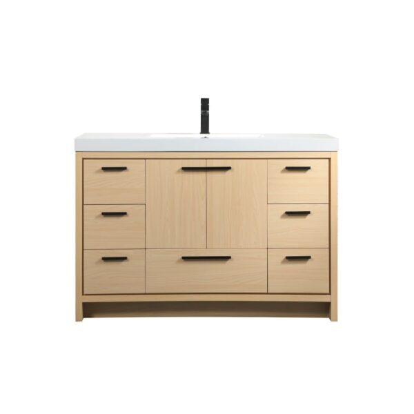 Elegant Lighting Wyatt 48" Free Standing Single Basin Vanity Set with Cabinet and Resin Vanity Top