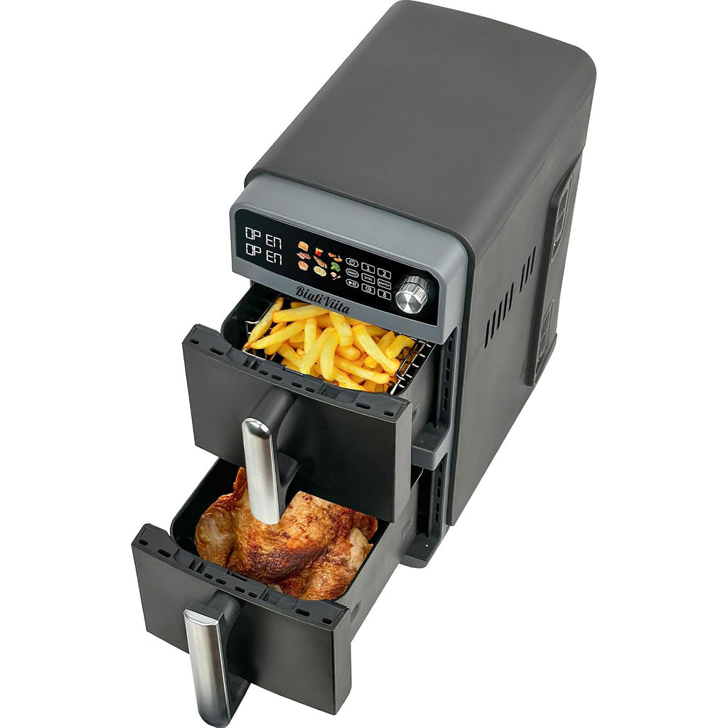Freestanding Double Stack Airfryer 10L 2400W 9 Functions Black Freestanding Double Stack Airfryer 10L 2400W 9 Functions Black