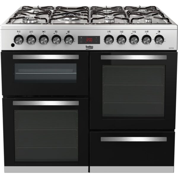 Freestanding Dual Fuel Range Cooker 156L 100cm Stainless Steel