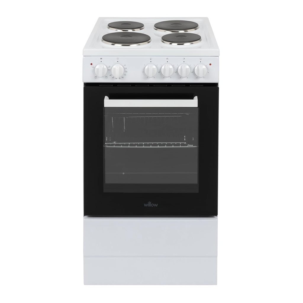 Freestanding Electric Cooker 62L 4 Solid Plate Hobs White Freestanding Electric Cooker 62L 4 Solid Plate Hobs White