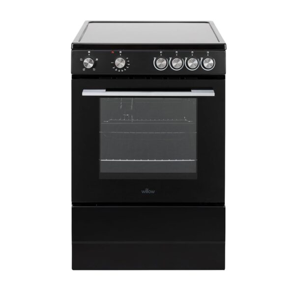 Freestanding Electric Single Cavity Cooker 68L 4 Ceramic Hobs Black