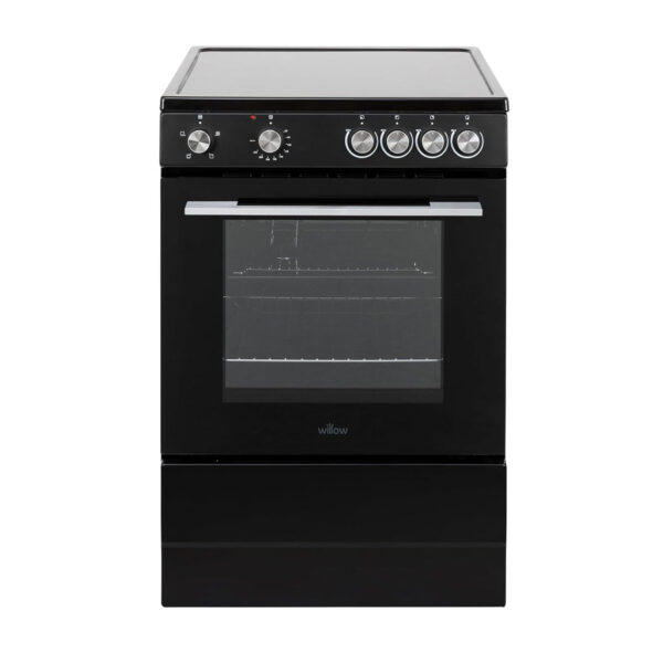 Freestanding Electric Single Cavity Cooker 68L 4 Ceramic Hobs Black