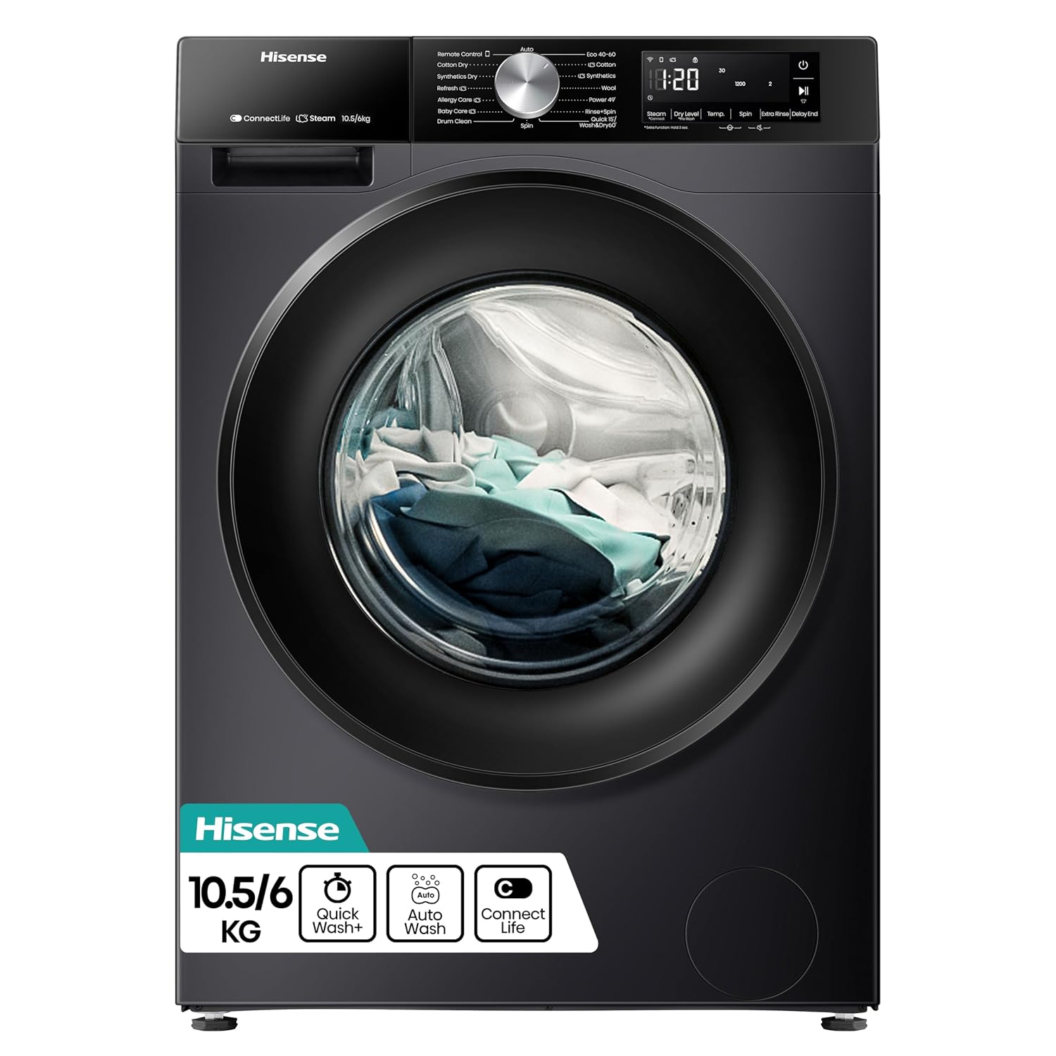 Freestanding Washer Dryer 10.5Kg Wash 6Kg Dry 1400Rpm Black Freestanding Washer Dryer 10.5Kg Wash 6Kg Dry 1400Rpm Black