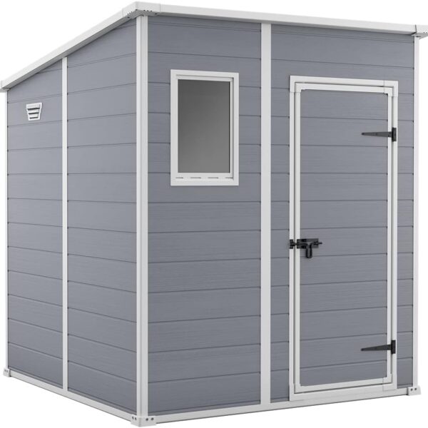 Garden Storage Shed 6 X 6 Ft Grey Resin Single Door