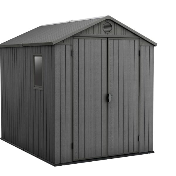 Garden Storage Shed 6 X 8 Ft Grey Resin Double Doors