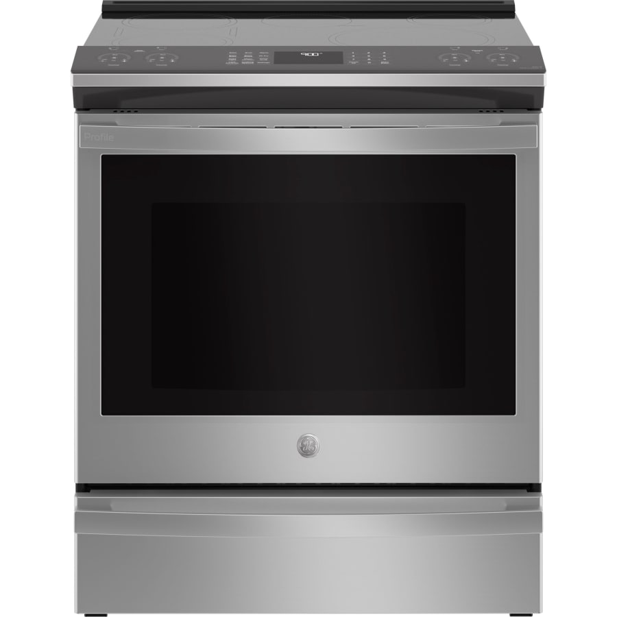 GE Profile 30 Inch Wide 5.3 Cu. Ft. Slide-In Electric Range with True European Convection and Wi-Fi Connectivity GE Profile 30 Inch Wide 5.3 Cu. Ft. Slide-In Electric Range with True European Convection and Wi-Fi Connectivity