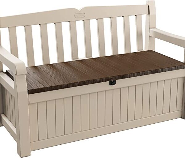 Keter Eden 265L Storage Bench - Beige And Brown