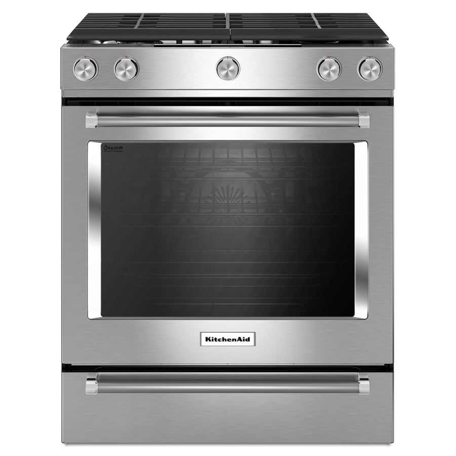 KitchenAid 30 Inch Wide 5.8 Cu. Ft. Slide-In Gas Range with 5 Burners KitchenAid 30 Inch Wide 5.8 Cu. Ft. Slide-In Gas Range with 5 Burners