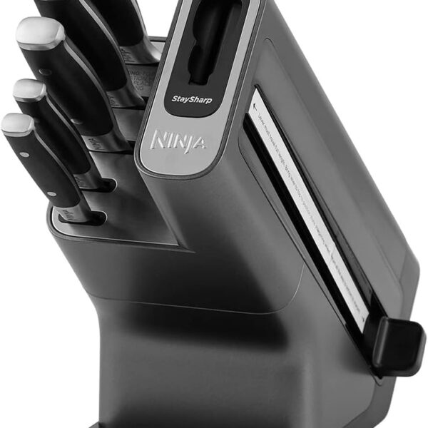 Ninja Foodi StaySharp Knife Block with Integrated Sharpener, 5-Piece Knife Set includes Chef