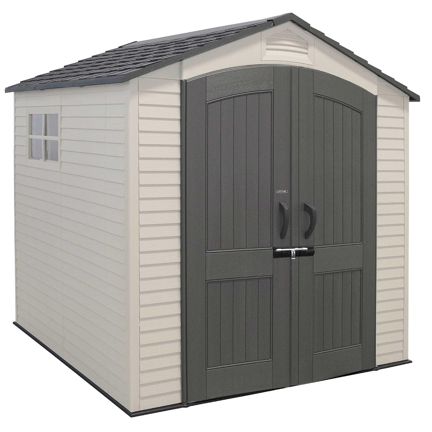 Outdoor Garden Storage Shed 7 X 7 Ft Beige Plastic Steel Frame Outdoor Garden Storage Shed 7 X 7 Ft Beige Plastic Steel Frame