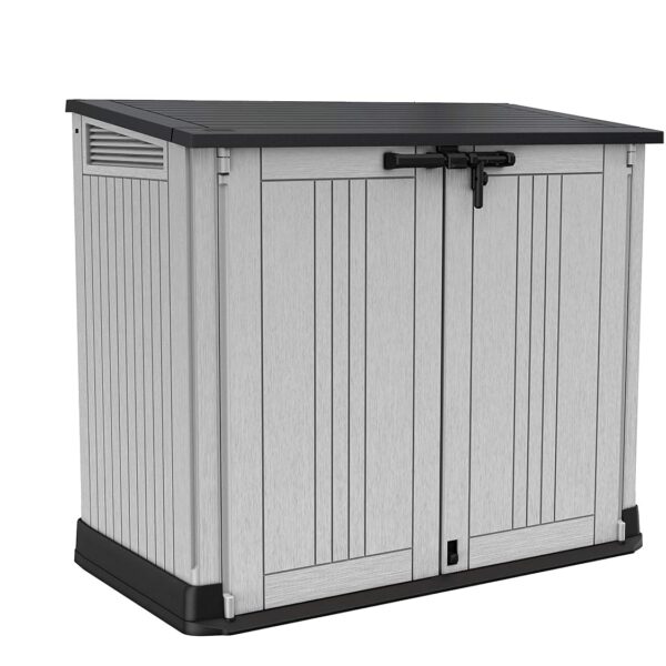 Outdoor Garden Storage Shed 880L Top And Front Opening Light Grey