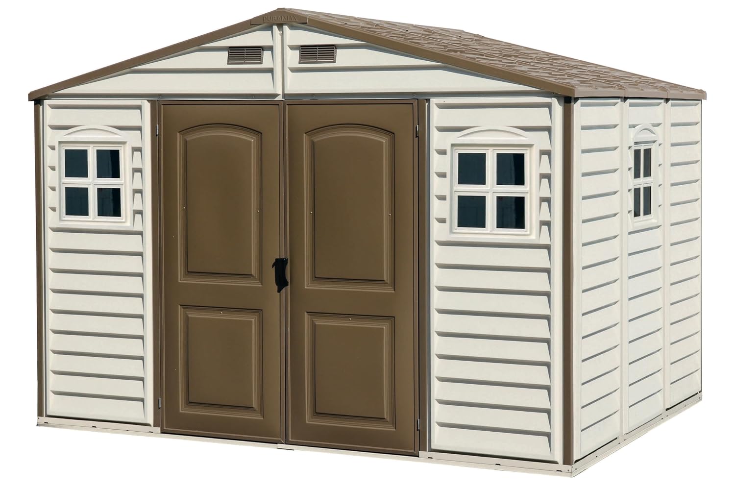 Plastic Garden Storage Shed 10 X 8 Ft Beige Brown Hinged Doors Plastic Garden Storage Shed 10 X 8 Ft Beige Brown Hinged Doors