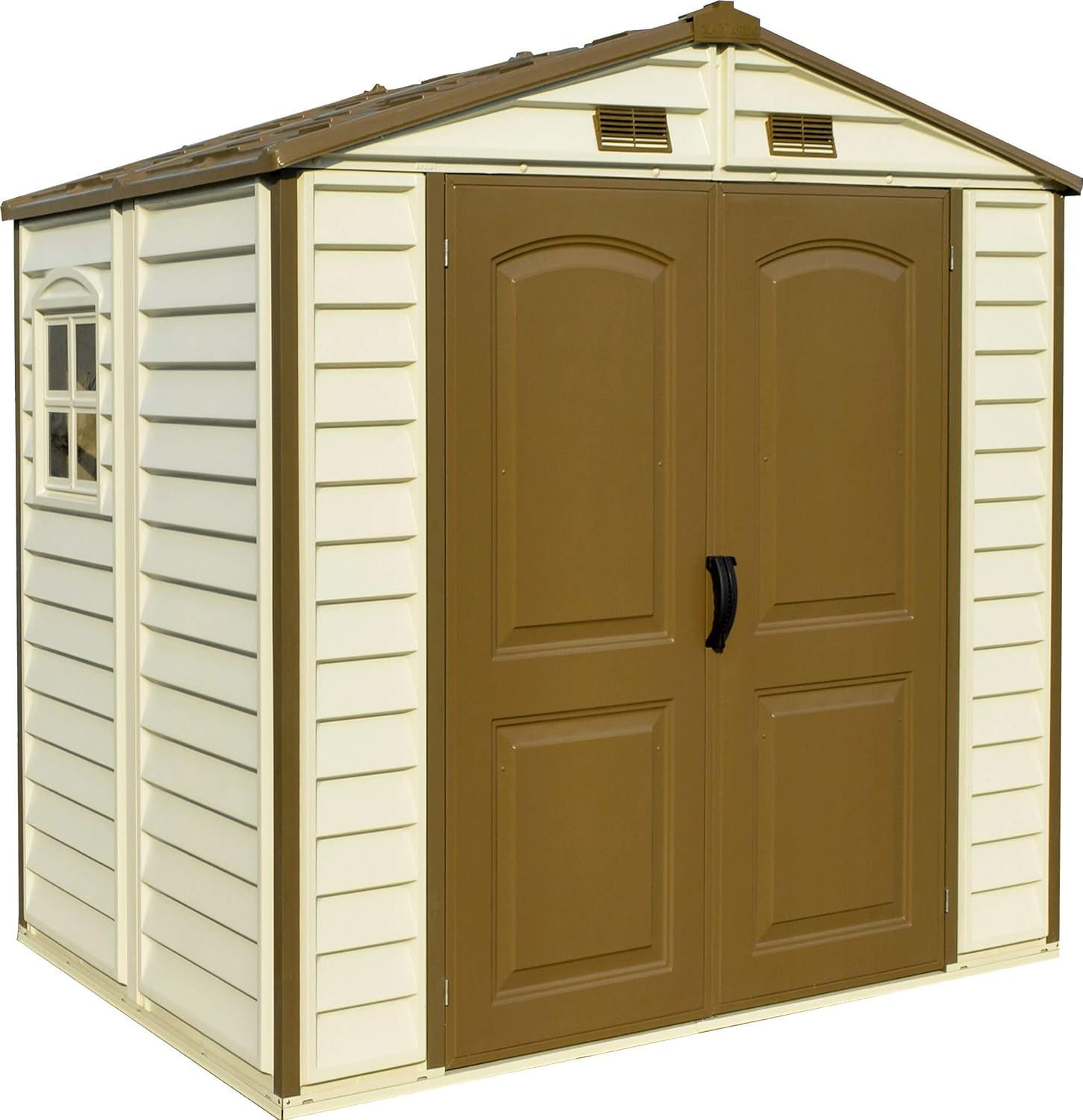 Plastic Garden Storage Shed 8 X 6 Ft Brown Double Doors Lockable Plastic Garden Storage Shed 8 X 6 Ft Brown Double Doors Lockable