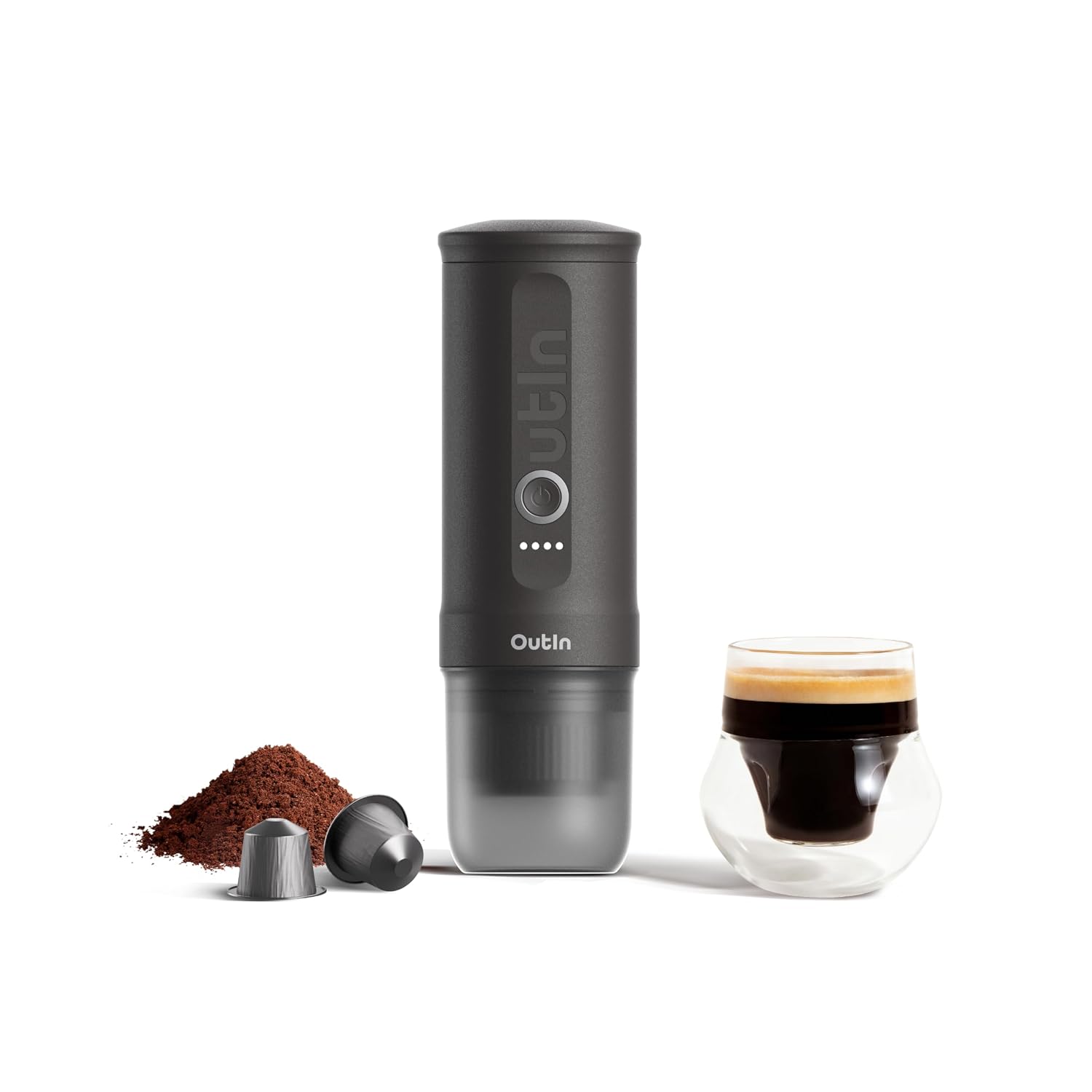 Portable Espresso Machine 20 Bar Self-Heating USB-C Space Grey Portable Espresso Machine 20 Bar Self-Heating USB-C Space Grey