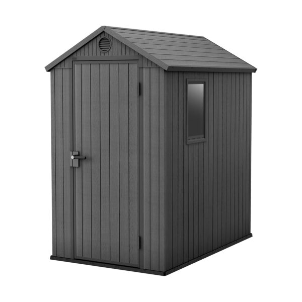 Resin Garden Storage Shed 6 X 4 Ft Grey Single Door Lockable