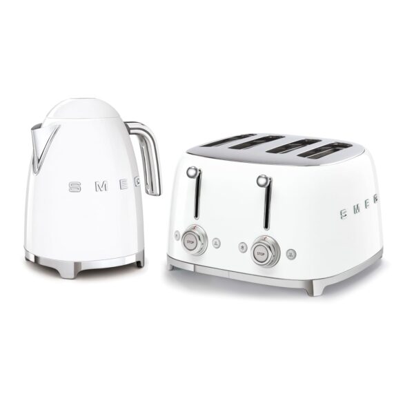 Retro Style Kettle And Toaster Set 1.7L 3000W 4-Slice 2000W White