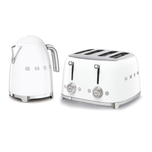 Retro Style Kettle And Toaster Set 1.7L 3000W 4-Slice 2000W White