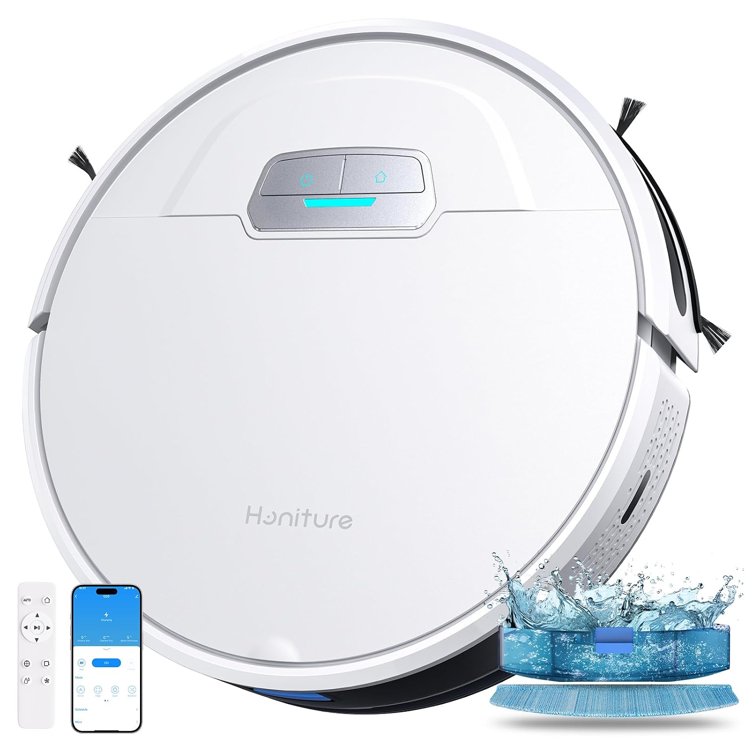 Robot Vacuum Cleaner 7000Pa LiDAR Navigation Auto-Empty White Robot Vacuum Cleaner 7000Pa LiDAR Navigation Auto-Empty White