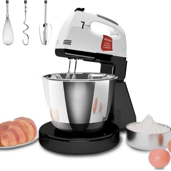 Stand And Hand Mixer 7 Speeds 3QT Stainless Steel Bowl HP2