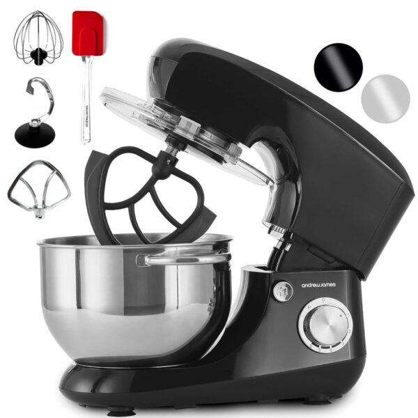 Stand Mixer 1300W 5.5L Stainless Steel Bowl 6 Speeds Pulse Black