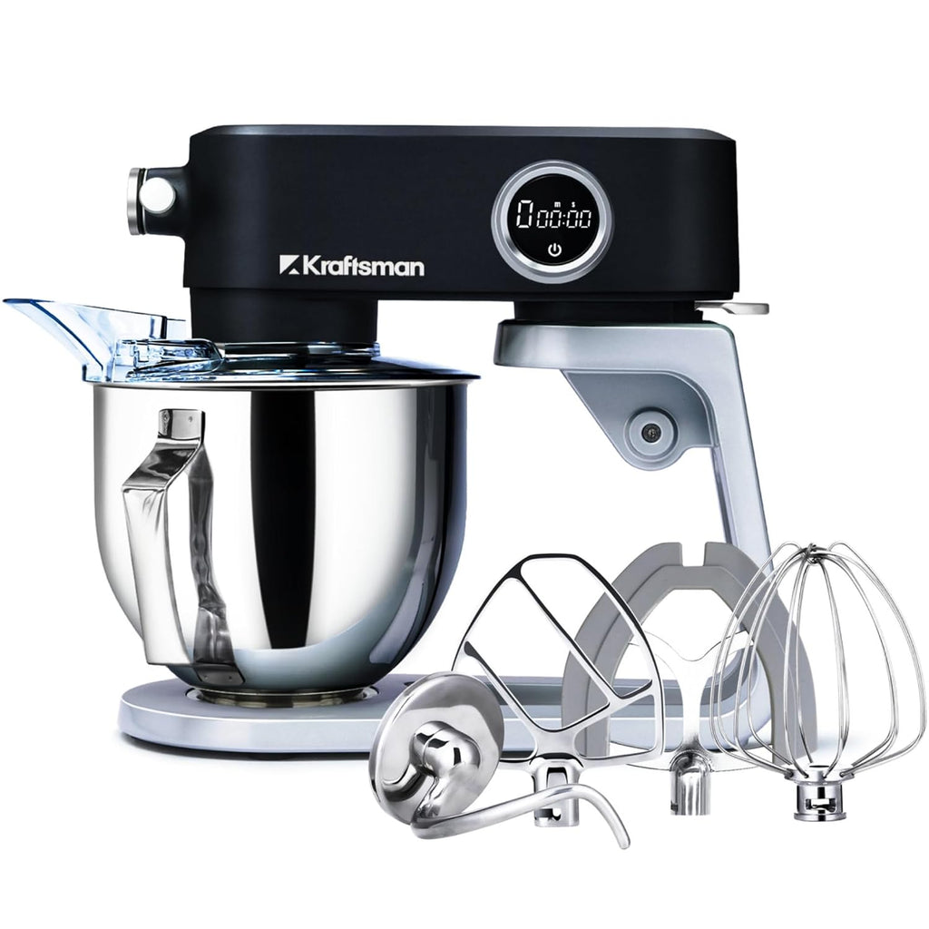 Stand Mixer 5L 8 Speeds Timer Stainless Steel Bowl Black Stand Mixer 5L 8 Speeds Timer Stainless Steel Bowl Black