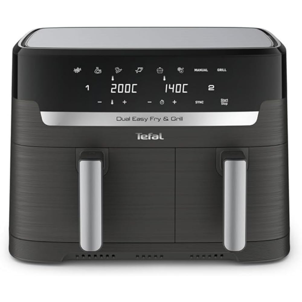Tefal Easy Fry Dual Zone Digital air fryer, 2 Drawers, 8.3L, 8in1, Uses No Oil, Air Fry, Extra Crisp Tefal Easy Fry Dual Zone Digital air fryer, 2 Drawers, 8.3L, 8in1, Uses No Oil, Air Fry, Extra Crisp