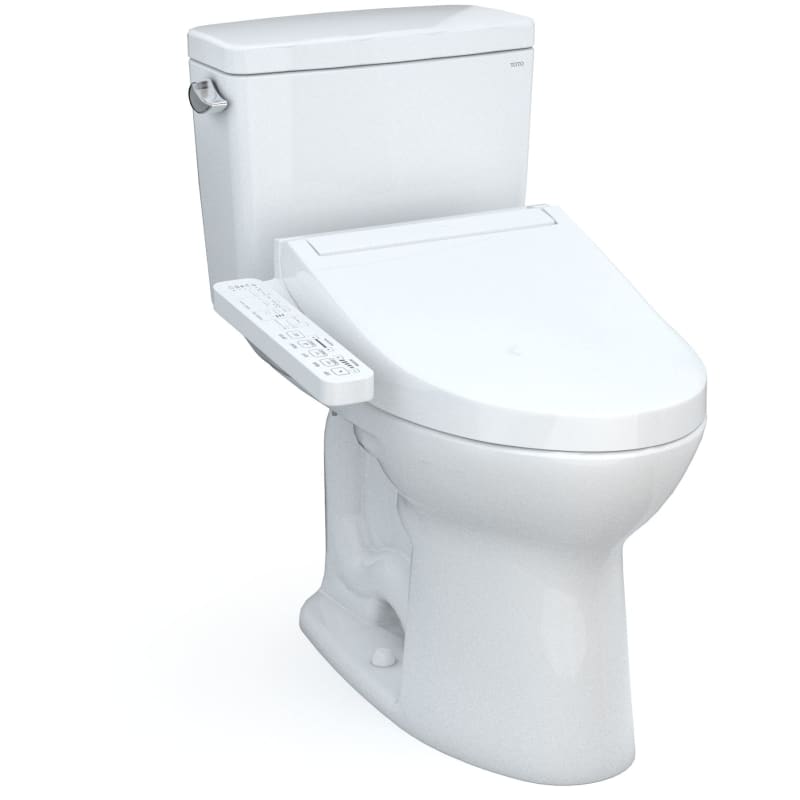 TOTO Drake 1.6 GPF Two Piece Elongated Toilet with Left Hand Lever - Bidet Seat Included TOTO Drake 1.6 GPF Two Piece Elongated Toilet with Left Hand Lever - Bidet Seat Included