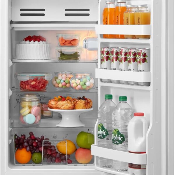 Under Counter Fridge 93L Cooler Box Interior Light Reversible Door White