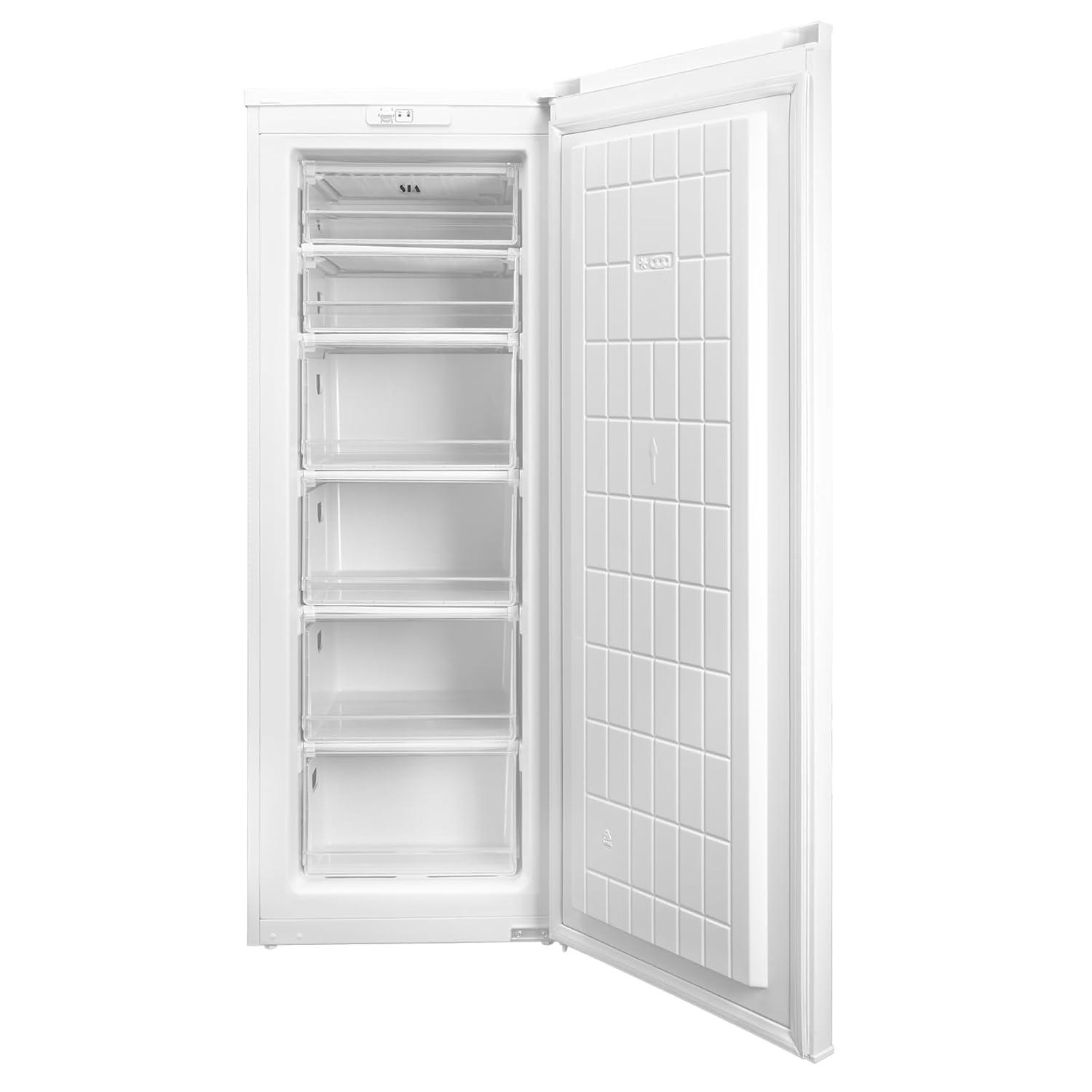 Upright Freezer 160L 6 Compartments Adjustable Thermostat Reversible Door White Upright Freezer 160L 6 Compartments Adjustable Thermostat Reversible Door White